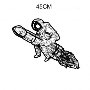 Duża naklejka astronauta na rakiecie