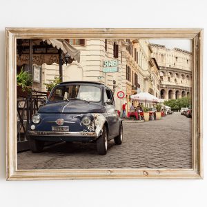 Plakat Fiat 500 w Rzymie
