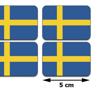Flaga Szwecja naklejki 4szt