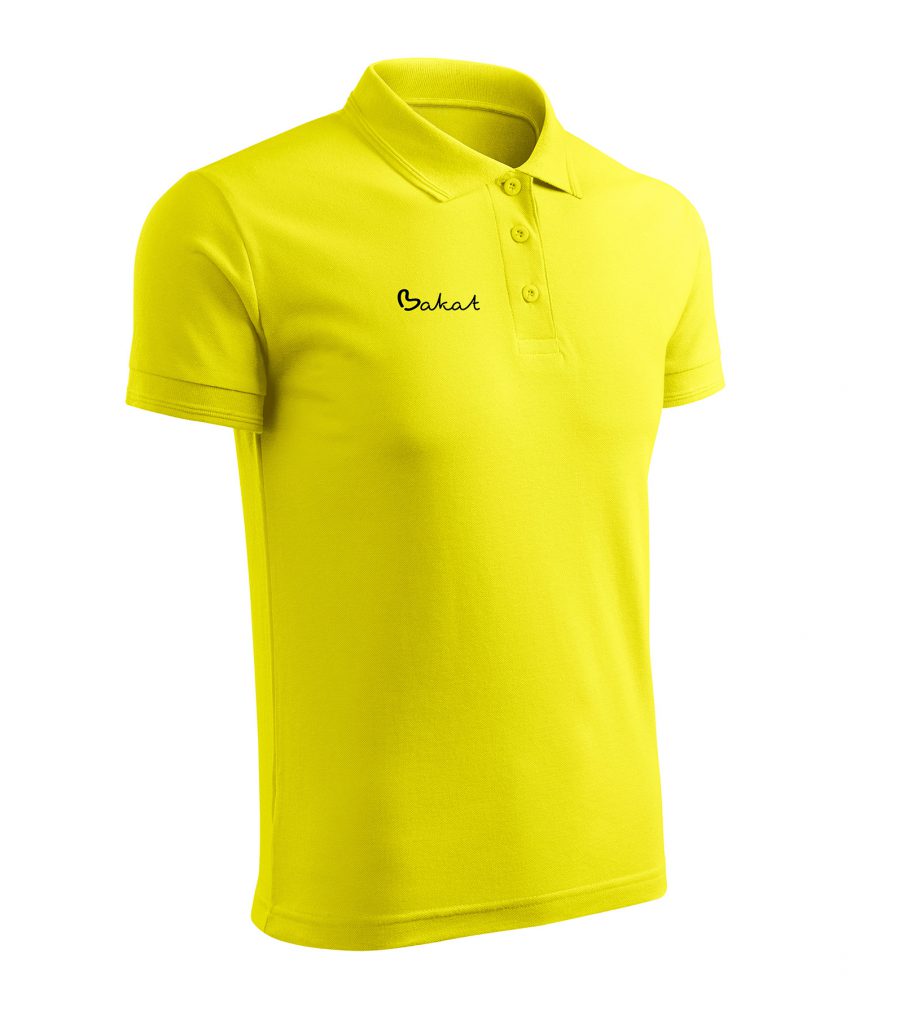 Koszulka polo z własnym logo - męska żółta cytrynowa