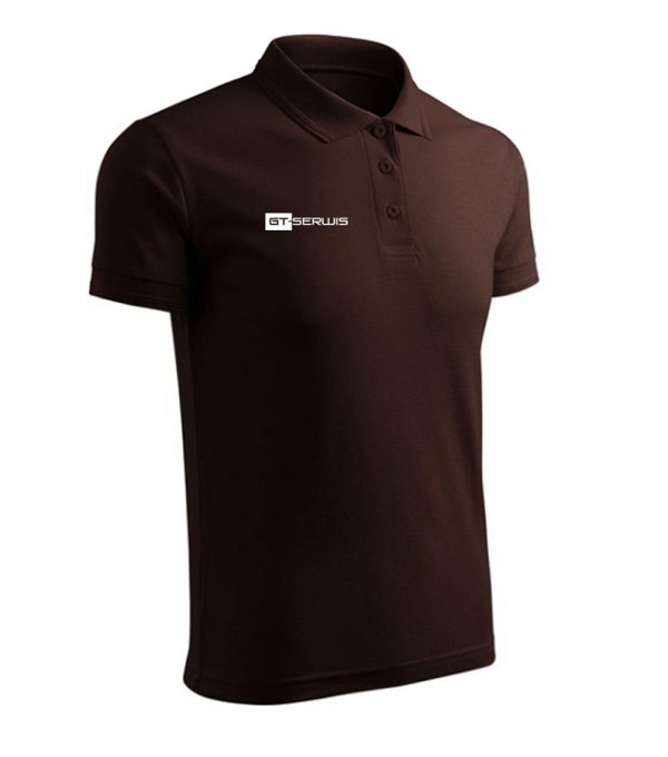 odzież reklamowa z logo dla pracowników - koszulka polo brązowa
