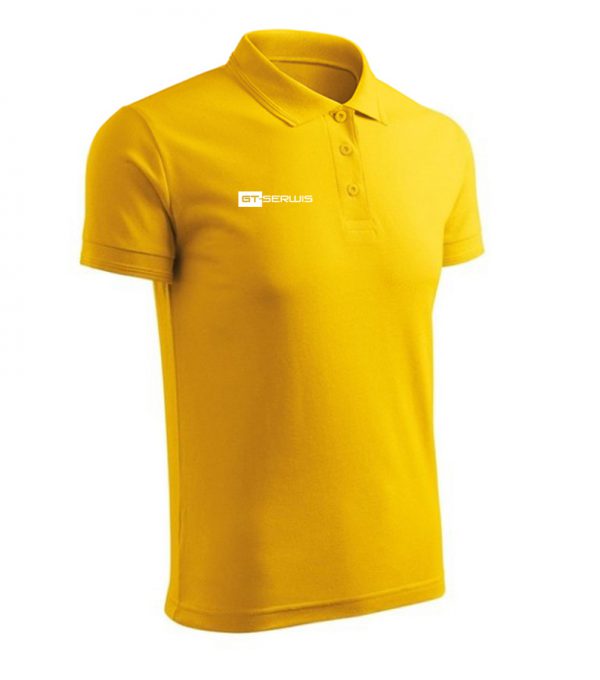 męska koszulka polo z logo żółta