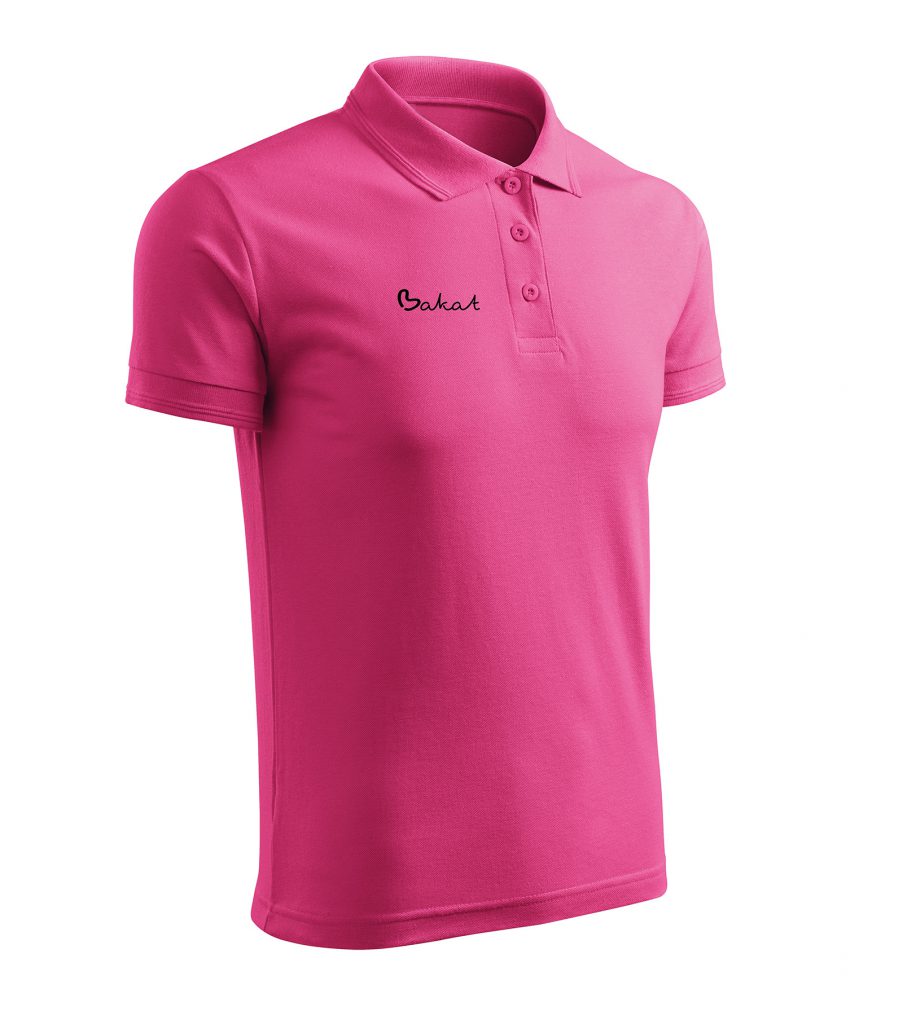różowa męska koszulka polo z logo
