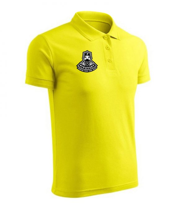 męska koszulka polo z logo żółta