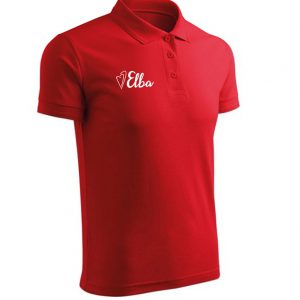 Koszulka polo z logo firmy czerwona