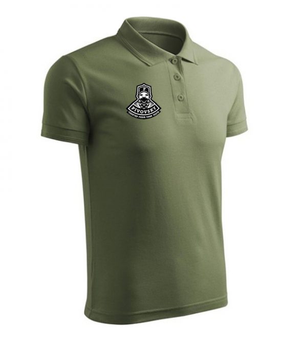 Oliwkowa koszulka polo khaki wojskowy z logo