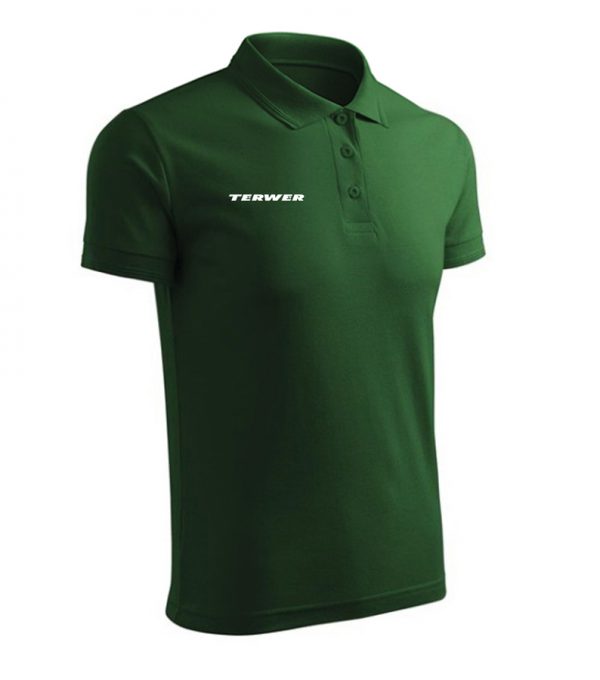 męska koszulka polo z logo zielona butelkowa