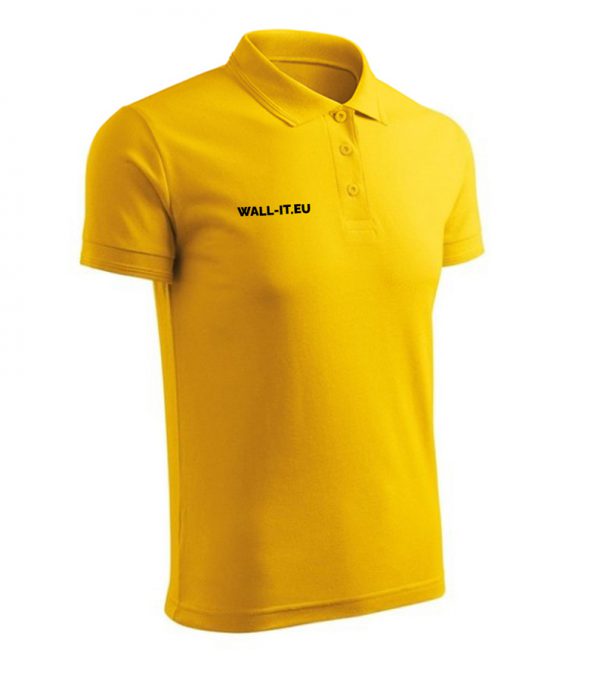 żółta koszulka polo z logo dla pracowników