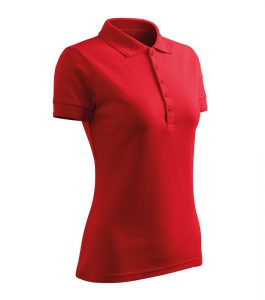 Czerwona koszulka polo damska