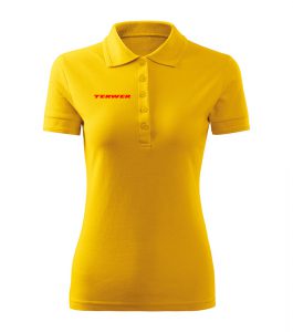 Bluzka polo damska żółta polówka z logo