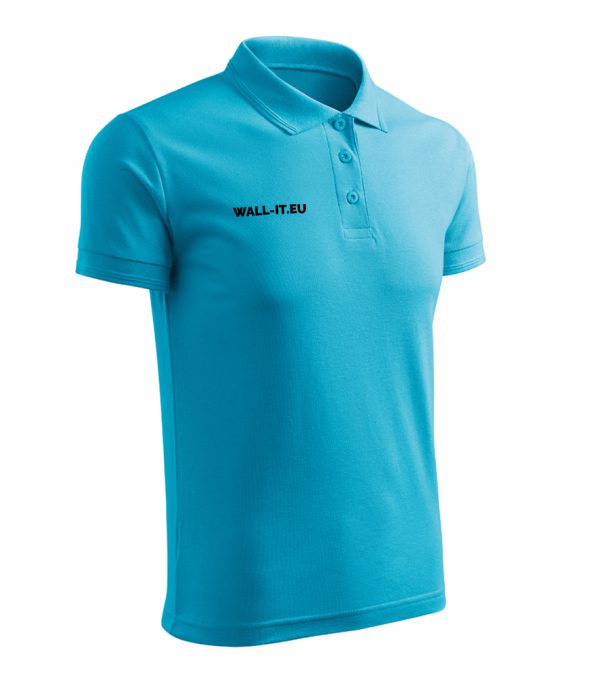 Koszulka polo męska z logo niebieska