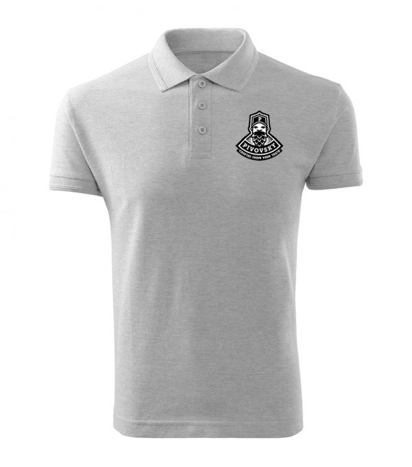 odziez reklamowa - koszulki polo z logo firmy jasny szary melanż męska koszulka z krótkim rękawem