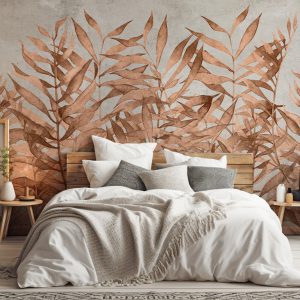 tapety liście palmy do sypialni