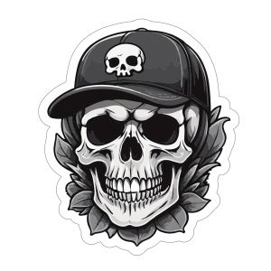 Naklejka sticker skull czacha