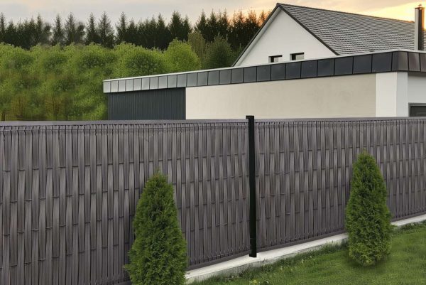 Osłonki na ogrodzenie 250 x 123 cm szerokie - OLP06 szary